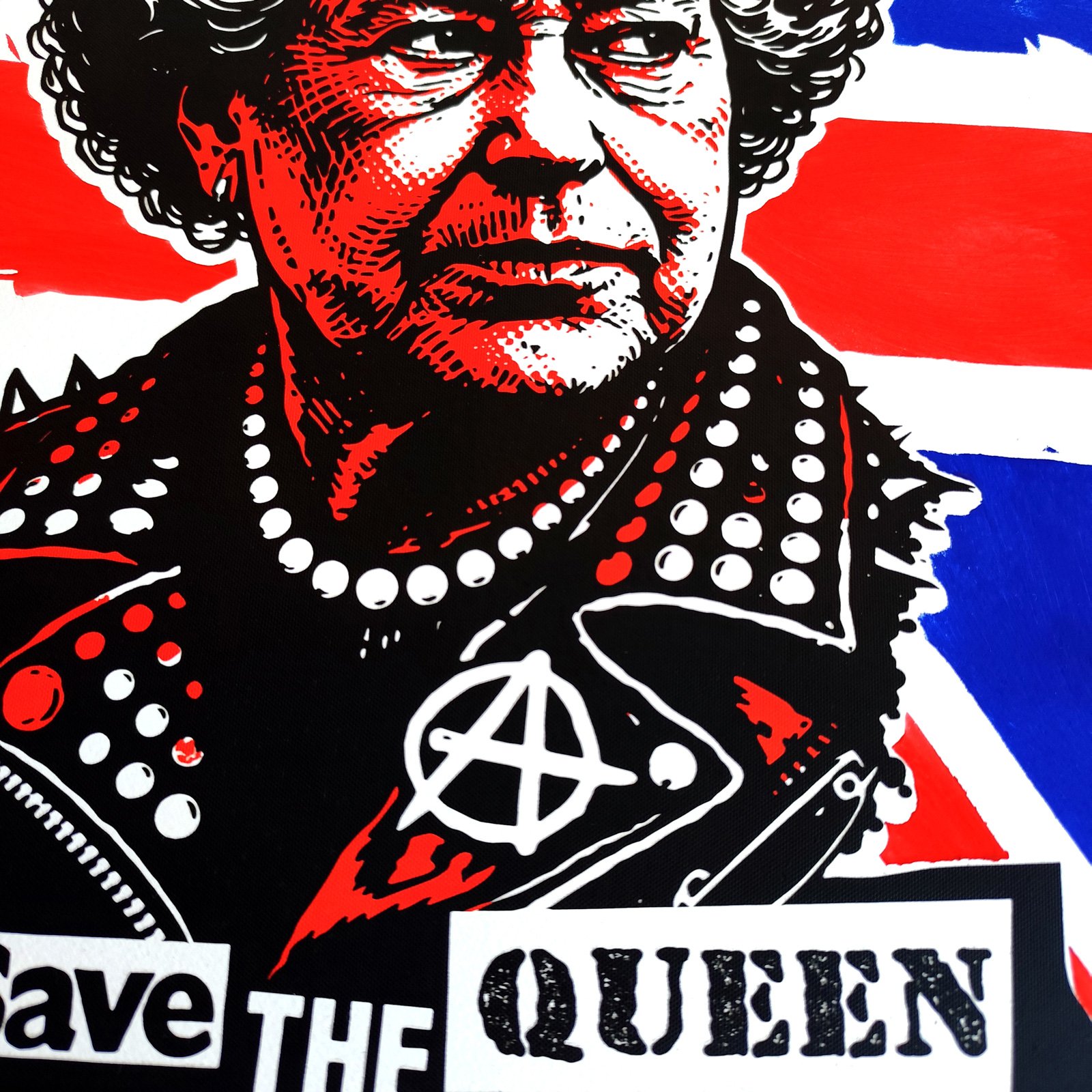 God Save The Queen a2 size mixed media on 300 gsm paper | noaprints